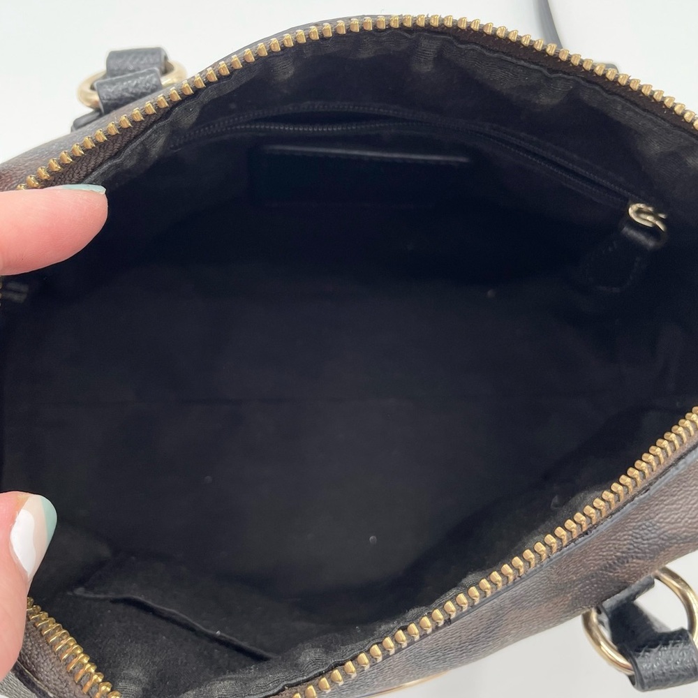 Coach Mini Bennett Satchel Bag Purse Signature Coated Canvas Leather Crossbody - Picture 6 of 13